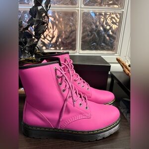 Dr. Martens Zavala Pink Combat Boots - Smooth Leather - Perfect Condition